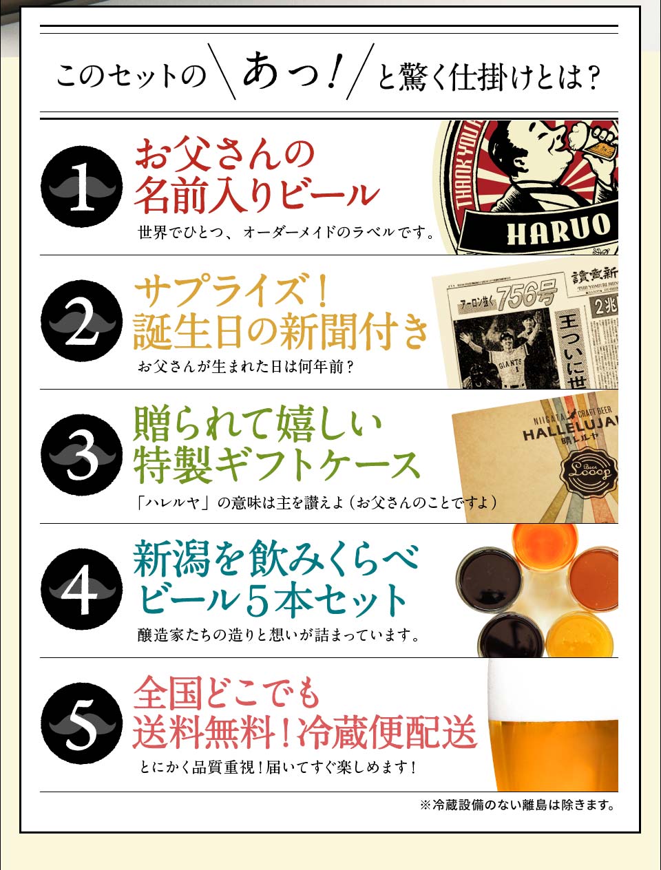 父の日に5つのサプライズ