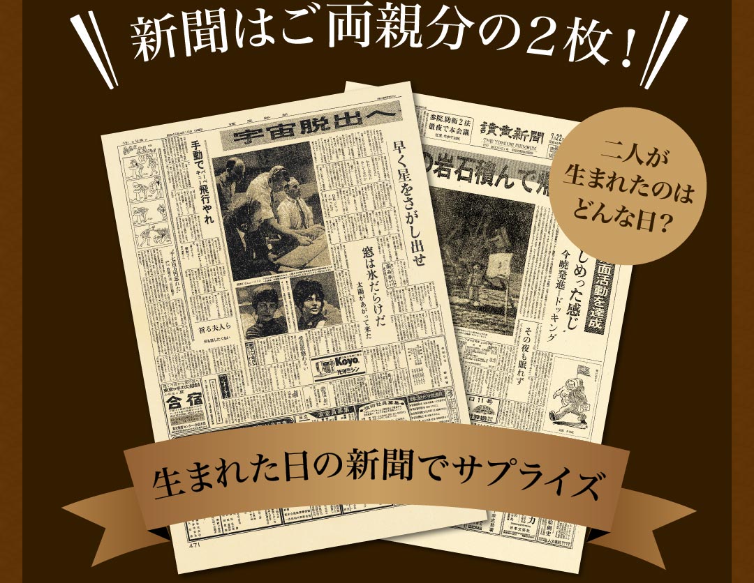 生まれた日の新聞でサプライズ
