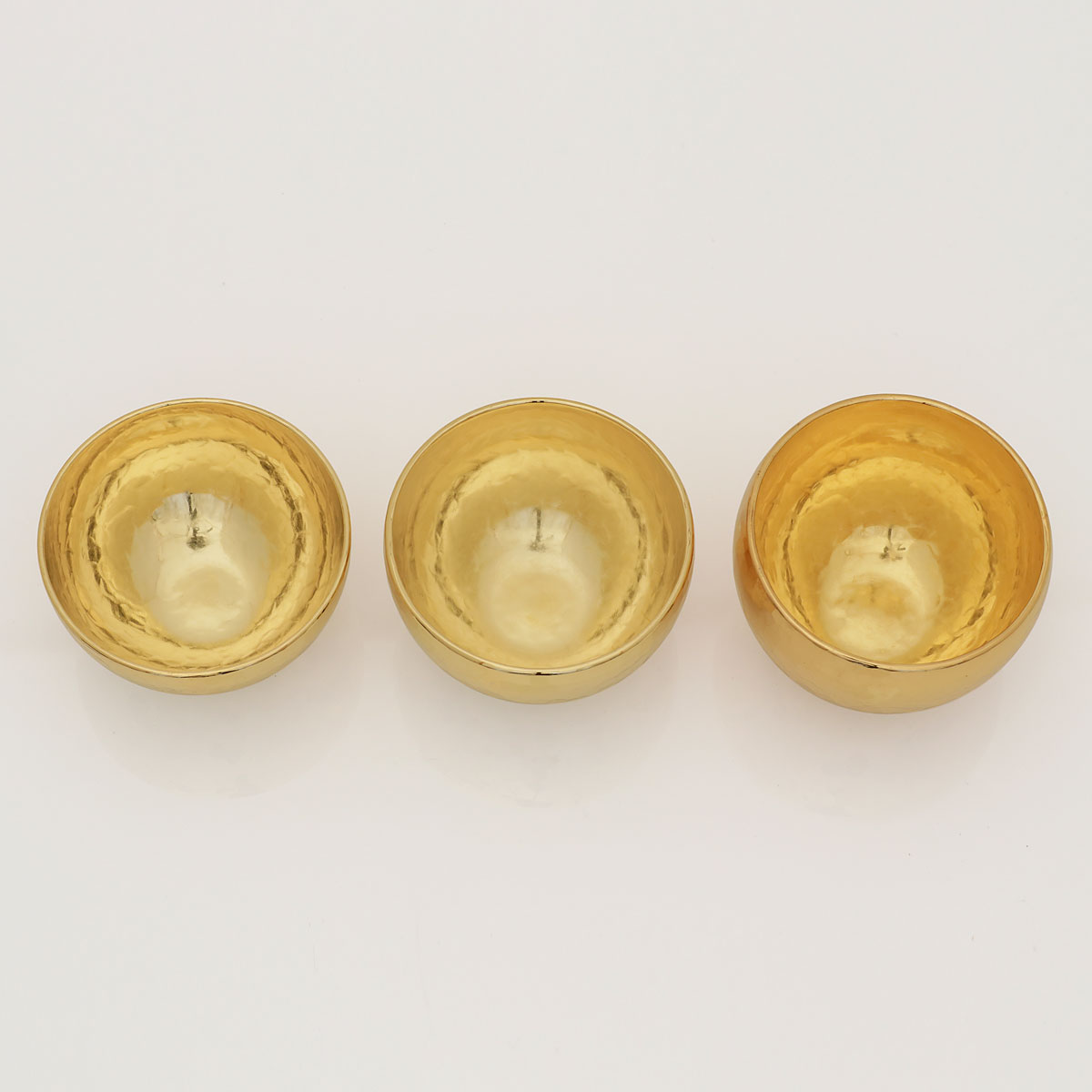 清雅堂 鎚起銅器 金メッキのサイズ比較（内側）